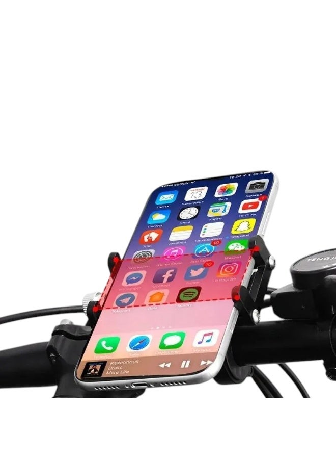 Abo ElGoukh & Maxlerz® Aluminum Alloy Bicycle Phone Holder – Adjustable Anti-Vibration Secure Clamp for 4.7–7 Inch Smartphones, Heavy-Duty Non-Rotating Mount, Universal Fit for MTB, Hybrid & Road Bikes - Image 4